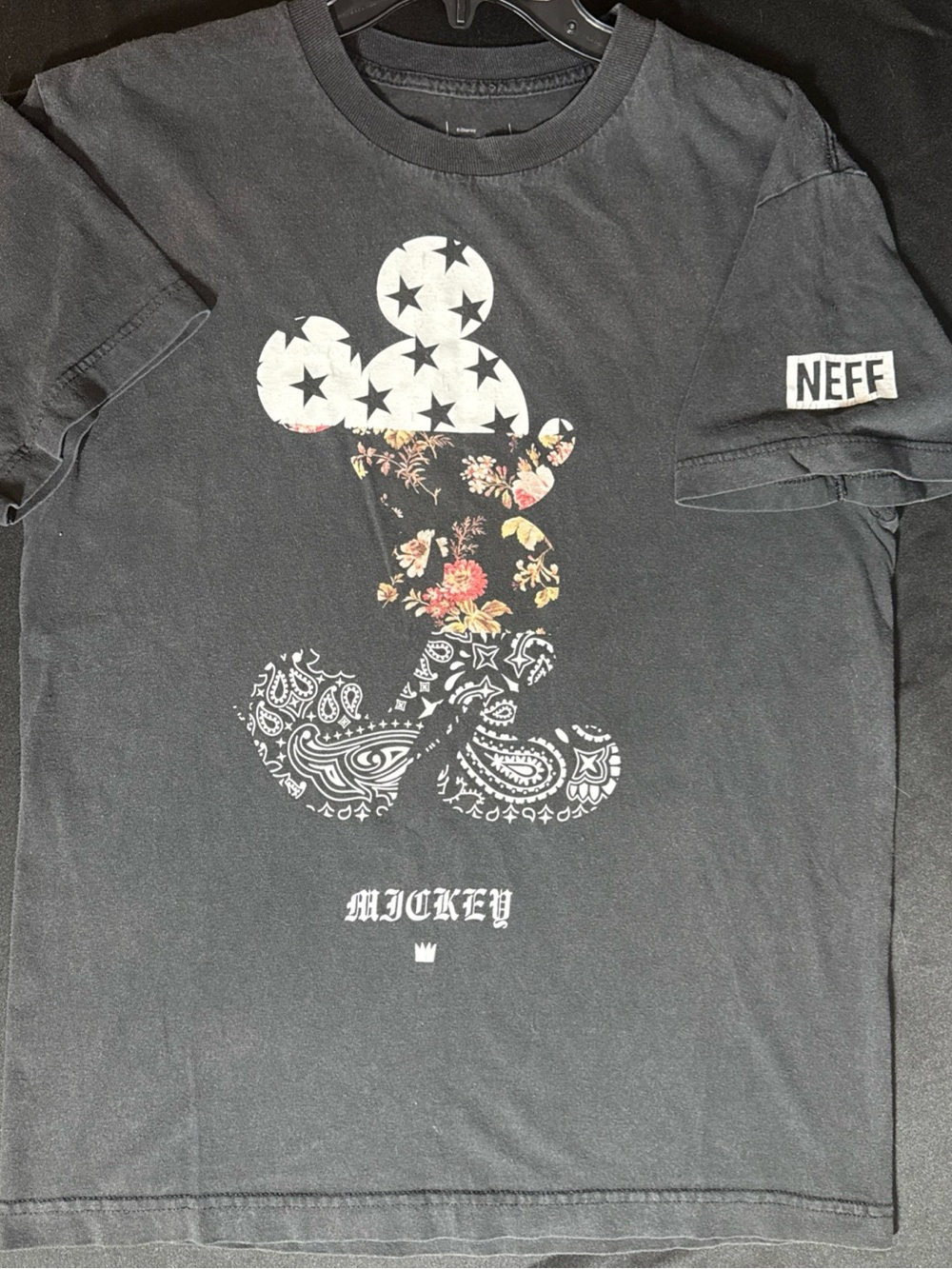 Disney Black Graphic Tee with White Print